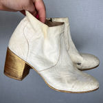 Esquivel | Elegant‎ Cream Ankle Boots with Wooden Heel 8 White Photo 0