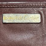 Cartier Vintage  Burgundy Suede Bag w/ Leather Trim & Logo Emboss Crossbody Photo 4