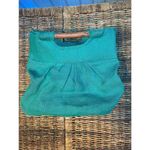 Green Boho Burlap Satchel/Handbag Photo 7