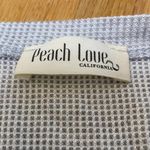Peach Love California  Sweater Button Up V Neck Gray Fun Sleeves Womens Small Photo 4