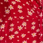 belle du jour Red Floral Tie-Front Cropped Short Sleeve Blouse Photo 4