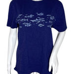 Fat Face x Marine‎ Conservation Society Shirt Womens Medium Blue White Fishes Photo 0