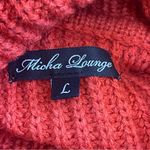 Micha Lounge Balloon Sleeve Turtleneck Chunky Knit Sweater Dress Red Orange Sz L Size L Photo 7