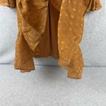 Taylor Women's Orange Polka Dot Ruffle Midi Dress Size 2 Party Cocktail Photo 3