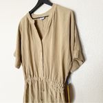 Oh My Gauze Romper Cotton Gauze Jumpsuit Tan Adjustable‎ Drawstring Size 2 NEW Size L Photo 2
