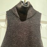 ZARA 🆕 | Brown Sweater Knit Vest Turtleneck Cut Slit Italian Yarn Wool Photo 4