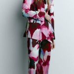 ZARA  Satin Affect Multi Color Belted Blazer Size S NEW Photo 5