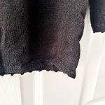 Belle Pointe Vintage Black Cotton Knit Cardigan Colorful Daisy Floral Medium Photo 1