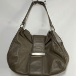 Banana Republic  Leather Top Handle Magnetic Closure Hobo Bag Gray taupe color Photo 0