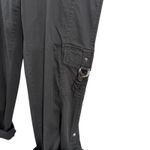 White House | Black Market  Black Cargo Roll Tab Pants 8 Stretch Utility Pockets Photo 2