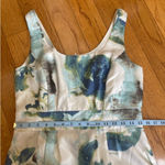 Banana Republic 100% Silk Scoop Neck Blue Green Watercolor Print Dress US 8 Photo 12