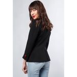 Smythe Black Mini Double Breasted Blazer Red Buttons Tailored Jacket Size 2 Photo 1