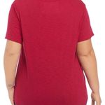 True Craft  womens size 0X plus size boxy crew neck graphic t-shirt merlot color Photo 10