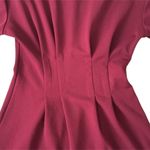Mango Burgundy Garnet Red Puff Sleeve Dress Photo 5