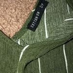 Cotton On olive green stripes romper S jumpsuit belt Photo 3