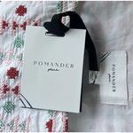 POMANDER PLACE Sage Stripe Embroidered Sadona Mini Dress Medium Cottage Prairie Green Photo 9