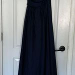 Monique Lhuillier NWT  Bridesmaid Navy Strapless Chiffon Gown Dress Sz 4 Photo 2