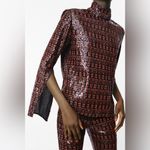 ZARA  SEQUINNED TOP Blouse High Neck & Long Sleeves w/ Slit Size XS NEW Photo 8