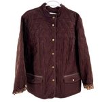 Charter Club  Chocolate Brown Quilted Jacket corduroy 2X plus mocha fall winter Photo 0