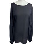 Torrid  Black Long Sleeve Sheer Balloon Sleeve Keyhole Neck Blouse Size 3 Photo 0