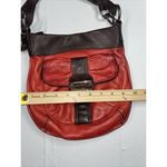 B. MAKOWSKY Purse‎ Crossbody Red Brown Pebbled Leather Shoulder Handbag Buckled Photo 10