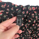 Forever 21  Sweetheart Neck Floral Ruched Babydoll Blouse in Black/Pink Size M Photo 6