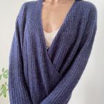 Forever 21 Blue Wrap Crossover Knit Jumper Sweater Photo 1