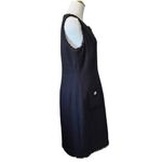 Karl Lagerfeld Paris Sleeveless Black Tonal Tweed Pocket Sheath Dress 10 Photo 6