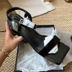 Azalea Wang AVILA CHUNKY PATENT SANDAL Size 6 Photo 5