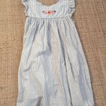 Pink Chicken Allegra & Luca Marabelle Blue White Stripe collab embroidery dress Size M Photo 5