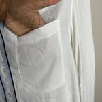 McGuire Denim McGuire Women's White Button-Down Shirt Size L Long Sleeve Contrast Piping Casua Photo 6