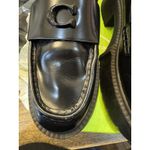 Coach  Leah CB990 Black Leather Loafers Lug Sole Women's Size 9B Photo 2