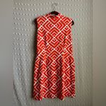 Mahi Gold Schooner Dress Geometric Resort Cotton Blend Sz L Orange‎ White Orange Size L Photo 1