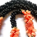 Coral and onyx beaded necklace Orange Photo 4