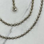 Skinny Clear Rhinestone Silver Tone Belly Body Metal Chain Link Belt OS One Size Photo 5