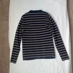 Lauren Ralph Lauren Striped V Neck Sweater Blue Photo 2