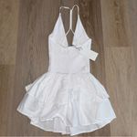 ZARA  White V Neck Halter Neck Ruffled Mini Dress - Size Small Photo 2