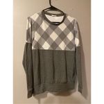 Luna  Gray And White Checkard Crew Neck Sweater Size Medium Photo 1