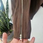 Neiman Marcus  Brown Leather Open From Cascade Ruffle Zippered Sleeves Sz Small‎ Photo 4