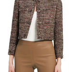 Theory  Women’s Tweed Cropped Multi-Color Blazer Jacket Size 4‎ Photo 0