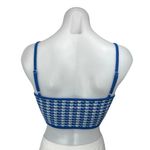 Princess Polly  Blue White Houndstooth Sleeveless Cami Camisole Tank Crop Top S/M Photo 1