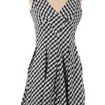 Betsey Johnson  | Gingham Check Fit & Flare Black / Ivory Dress Size 6 NWT Photo 1