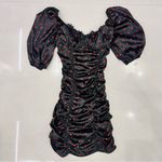 For Love & Lemons Melrose Polka Dot Dress Black Red Ruched Satin Blogger Fave Photo 3