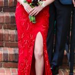Red Sequin Prom Dress Size 0 Photo 4