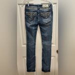 Miss Me Signature Straight Stretch Cuffed Jean Low Rise Size 25 Bling Pockets Photo 4