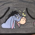 Vintage Disney Winnie the Pooh Eeyore Fleece Gray Pullover Hoodie Sweater XL Photo 1