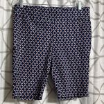Rafaella  Navy and White Patterned Women's Bermudas Photo 0