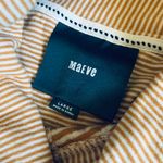 Anthropologie Maeve mustard orange striped wide bell sleeve cowl neck top Photo 4