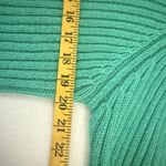 Newport News  Long Collared Button Sweater Kelly Green Ramie Coastal Tunic Large Photo 3