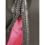 Cache Vintage  Black Suit Jacket Faux Leather Piping Size 8‎ Going Out Office Photo 2